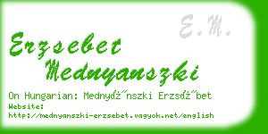 erzsebet mednyanszki business card